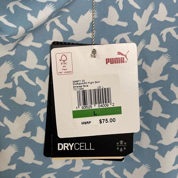 NWT Puma Ethereal Blue Powershape Flight‎ Drycell Skirt Blue White Birds Size L - Picture 7 of 7